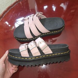 Dr Martens Blaire Pink Chunky Slides  Docs Sandals Women's Size 6